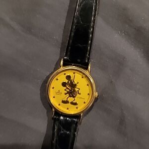 Black and Gold Women's Watch Disney Retired MIKEY MOUSE